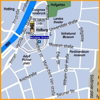 Location of Hotel Weisses Kreuz