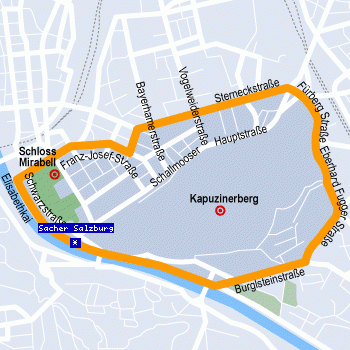 Location of Hotel Sacher Salzburg